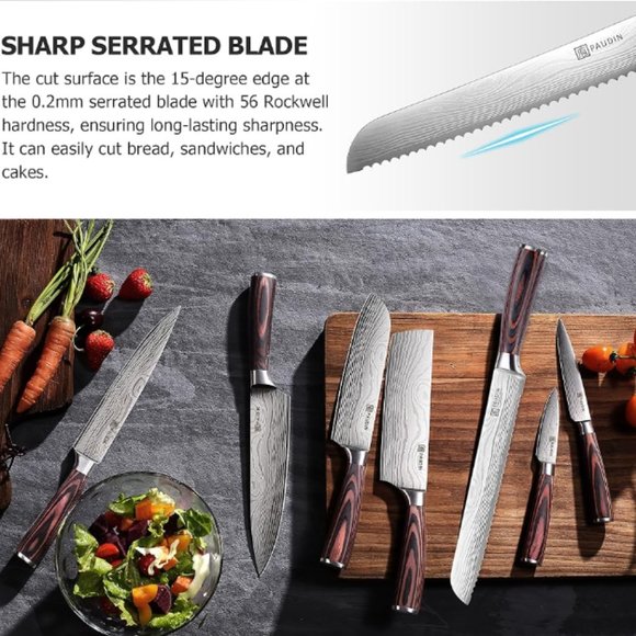 PAUDIN - UNIVERSAL Series: 7 pc PROFESSIONAL CHEF KNIVE SET - Picture 7 of 9